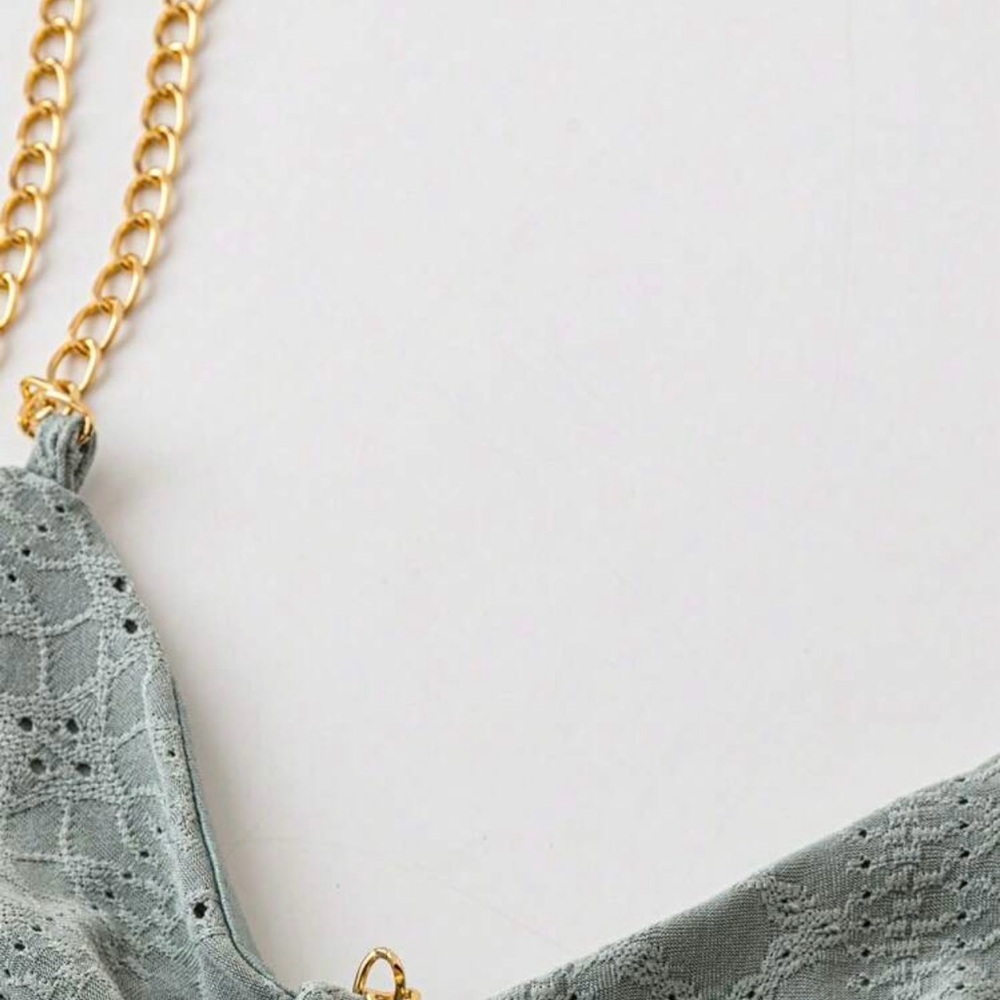 Green Lace Dress with Gold Chain Straps size XL NEW - Picture 5 of 6